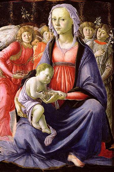 Sandro Botticelli La Vierge et l'Enfant entoures de cinq anges Spain oil painting art